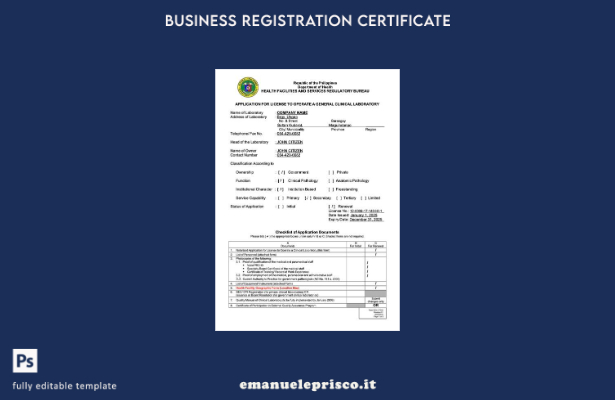 Domanda di licenza filippina in stile verificato per l'utilizzo di modelli Word 